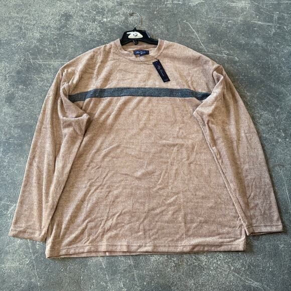 New Vintage Oleg Cassini Silk Sweater Mens 2XL XXL Brown Fall Lightweight Y2K - Picture 1 of 9